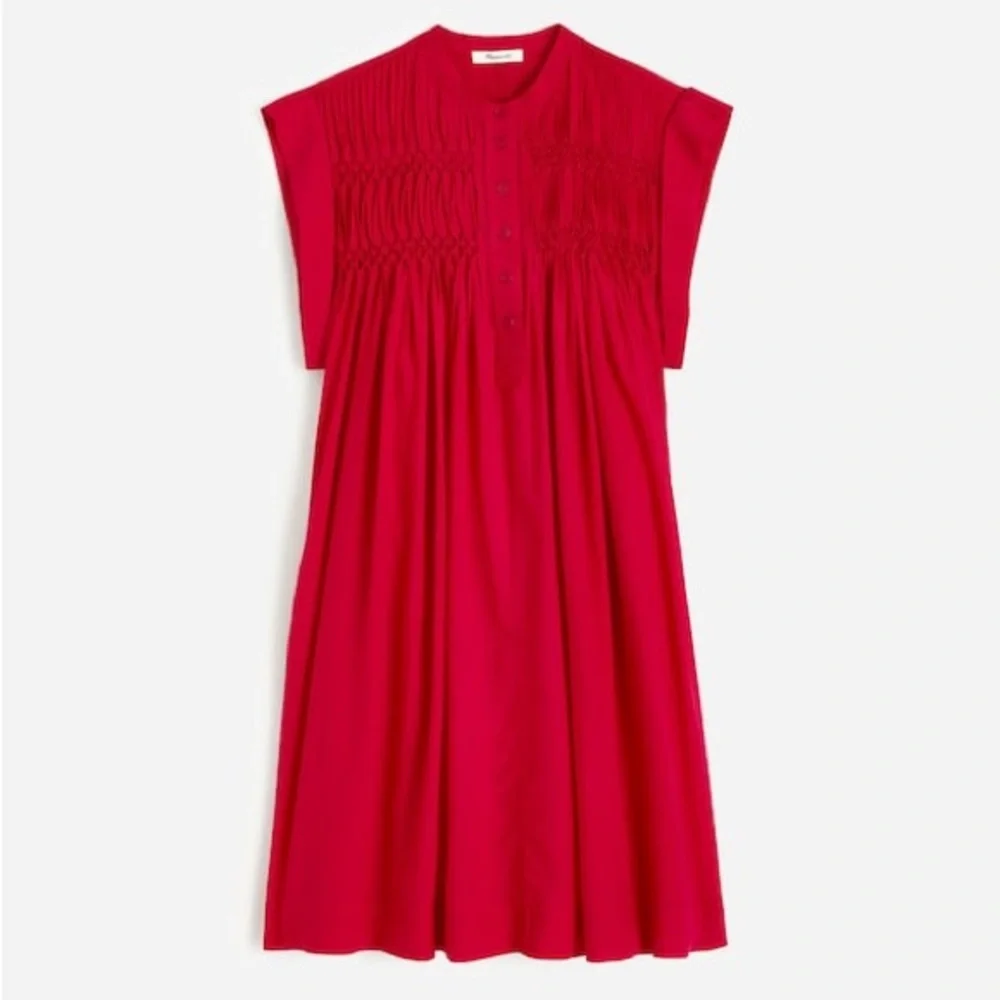 MADEWELL Embroidered Pleated Mini Dress Watermelon - Picture 5 of 10